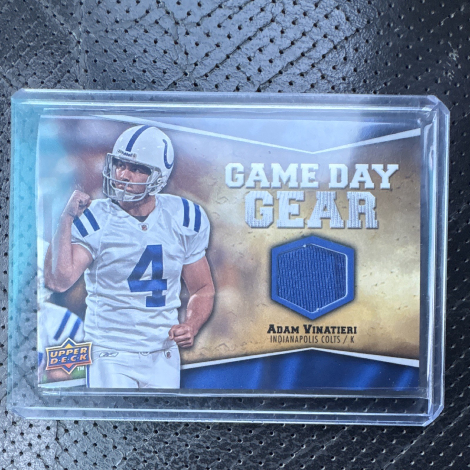 Upper Deck 2009 Game Day Gear Adam Vinatieri Colts Memorabilia #NFL-AV