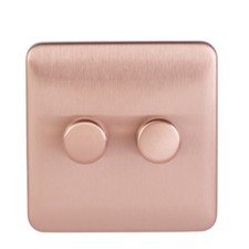 Image of SCHNEIDER LISSE LED DIMMER SWITCH ,LIGHT COPPER,2 GANG 2 WAY.S/LESS.GGBL6022LLCS