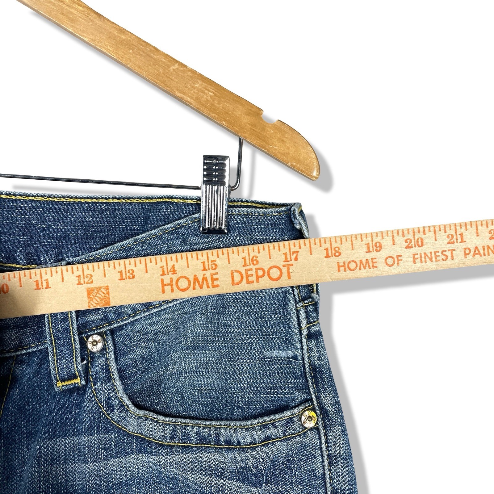 True Religion Bobby Jeans Mens 34 Blue Skull Roses Patch Straight Leg Denim thumbnail 8