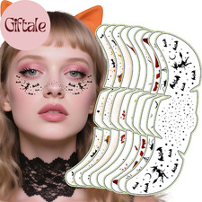 Halloween Party Favors - 9 Pack Black Bat Freckles Face Tattoos  Halloween Game