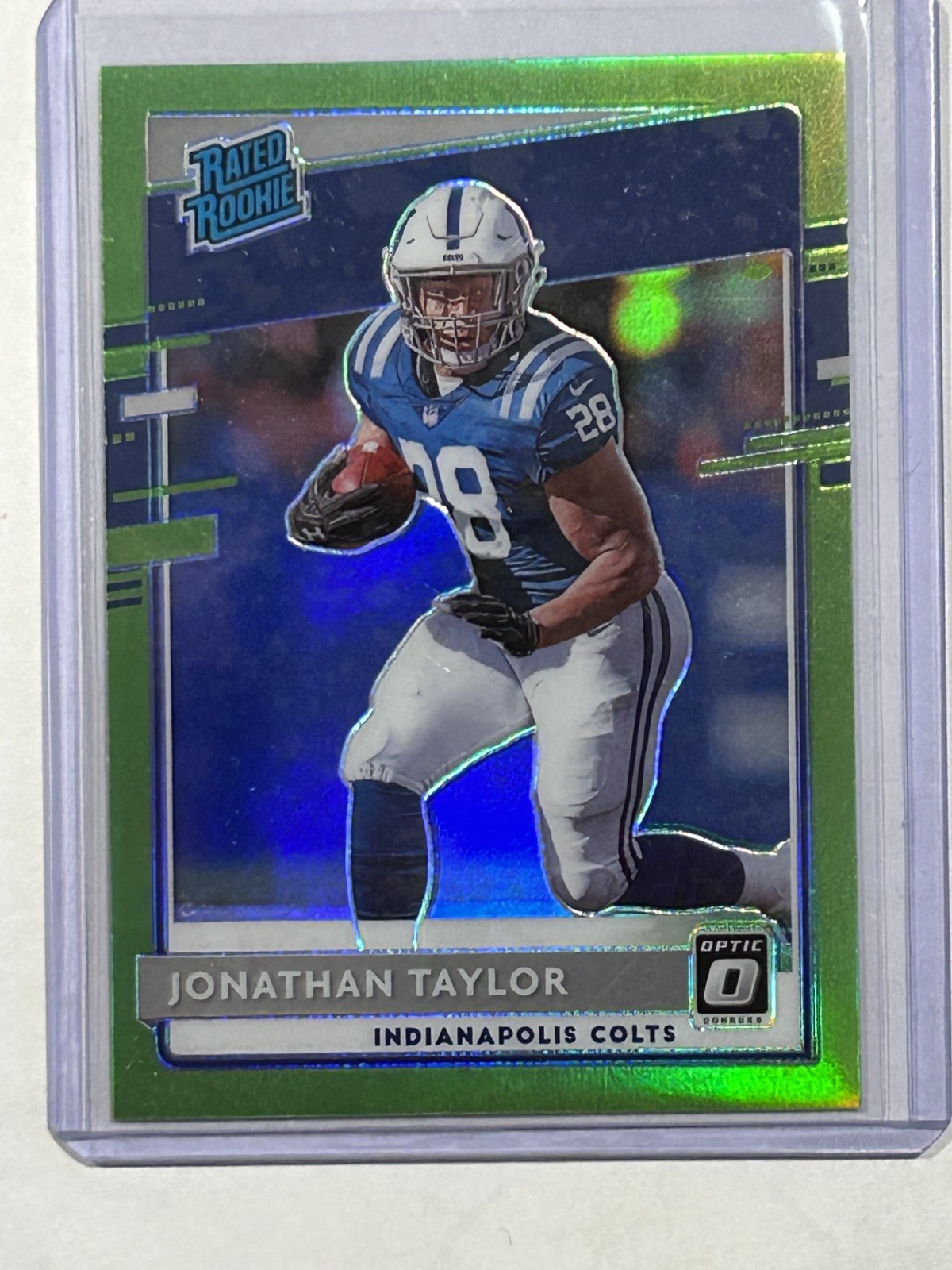 2020 Jonathan Taylor Optic Rated Rookie Lime Green /35