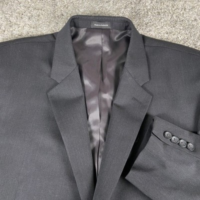 Pronto Uomo Platinum Executive Fit Blazer Men 46S Black Wool 2 Button Sport Coat