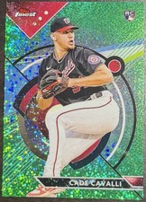 2023 Topps Finest Cade Cavalli #52 Green Speckle Refractor /125 (RC) Nationals