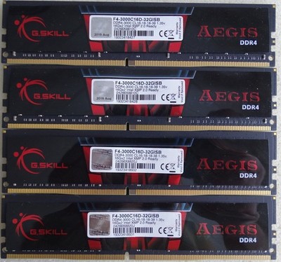 G.SKILL 64 GB (4 Stück je 16 GB) PC4-24000 DDR4-3000 3000MT/s