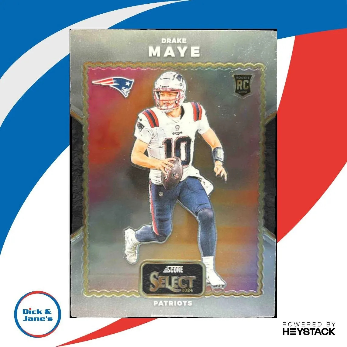 2024 Panini Select Drake Maye Score Throwback #22 RC New England Patriots