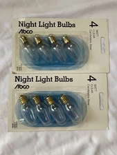 Pk of 2 Abco 4 Watt Clear Night Light Bulbs - Candelabra Base 8 Bulbs