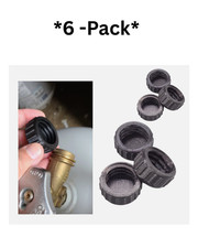 6 Pack Propane Tank Thread Cap Covers Dust Dirt Protector Black