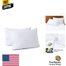 100 Egyptian Cotton Pillow Cases Set of 2 Queen Size