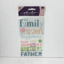 EK Success Sticko Glitter Stickers Family Themed 41 pcs