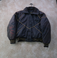 Vintage Yamaha snowmobile Jacket Mens large Black Full Zip insulated