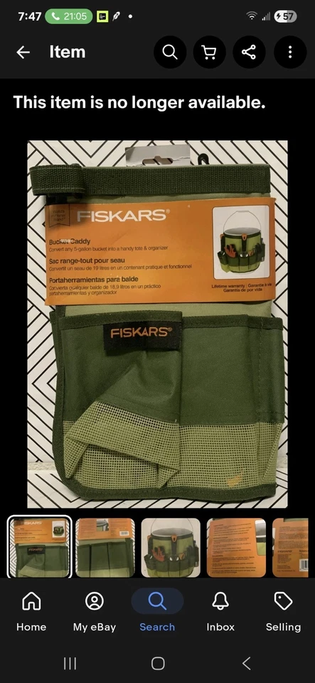 FISKARS 5-Gallon Bucket Caddy Green Tool Tote Organizer Gardening (handyman) - Image 4 of 4