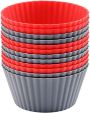 12 Pack Reusable Nonstick Jumbo Silicone Baking Cups, Cupcake and Muffin Liners,