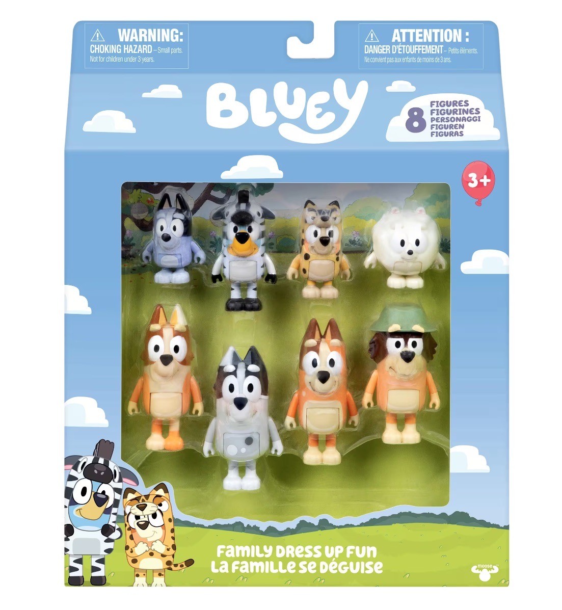 Bluey friends - family dress up fun - 8 figure multi pack - bluey trixie - new