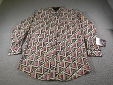 Vintage Roper Western Shirt Mens Large Beige Aztec Southwest Cowboy Rodeo 90s