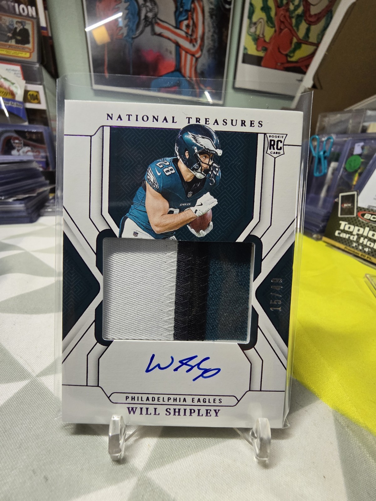 2024 National Treasures Will Shipley /49 Rookie Patch Auto Purple #183 Eagles RC