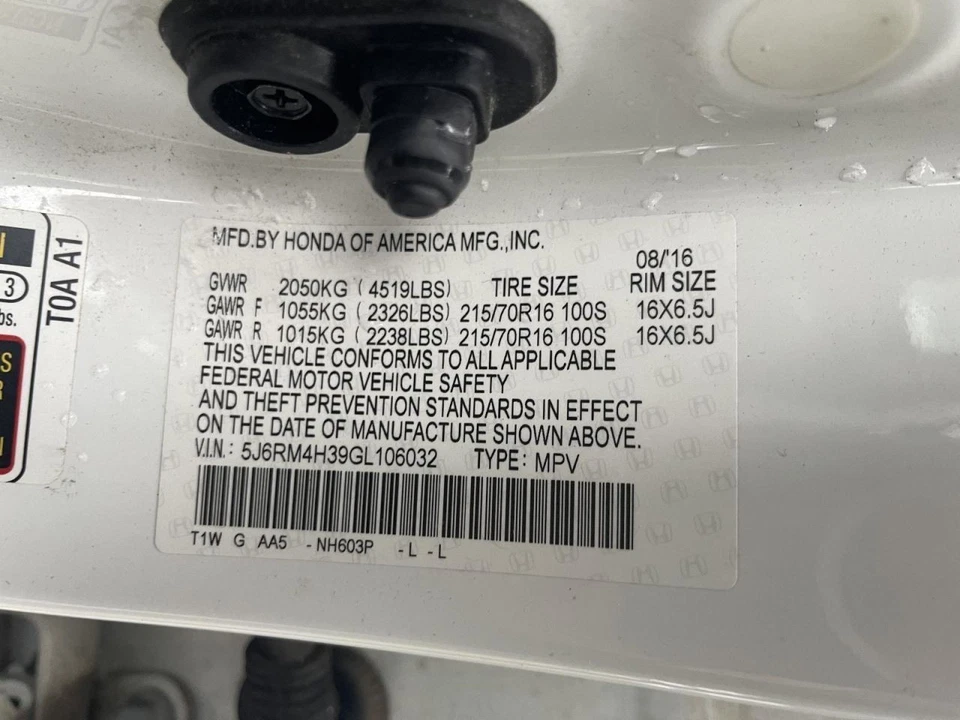 Honda CR-V 2015-2016 eje trasero izquierdo 2,4 L AWD 117 k -LX- 61616 Foto 4 de 4