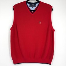 Vintage Tommy Hilfiger Men's Red Sweater Vest XL