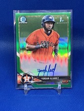 Yordan Alvarez 2018 1st Bowman Chrome Prospects Auto Green Refractor #/99
