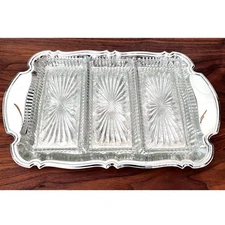 NIB Relish Serving Tray Silver Plated Oneida USA