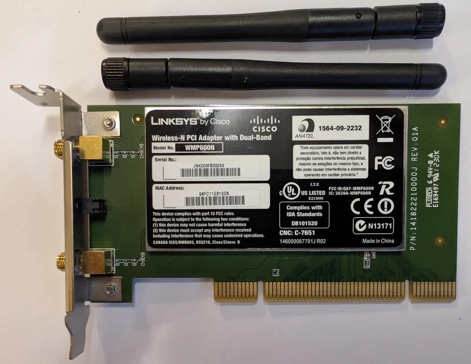 Linksys WMP600N Wireless-N PCI Adapter mit Dual-Band 2.4 GHz + 5 GHz - Bild 2 von 3