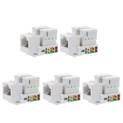 5Pcs CAT5E UTP Module RJ45 Connector Information Socket Keystone Jack