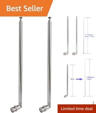 7-Section Telescopic Antenna 20-1300MHz for Portable Radios - 2-Pack