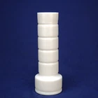Vintage Milk Glass Ribbed Bud Vase by Hoosier Glass White Cylinder 6.75"