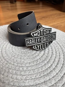Harley Davidson Genuine Leather Belt with Big Logo Buckle Authentic