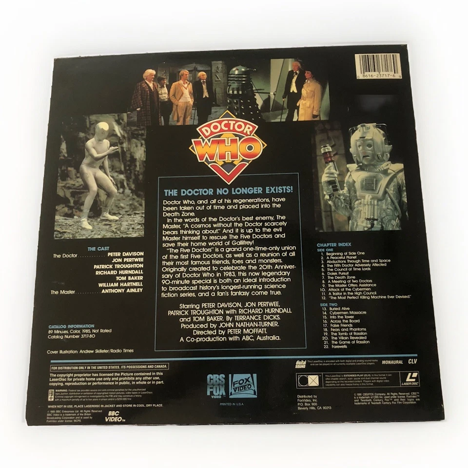 DOCTOR WHO THE FIVE DOCTORS #3717-80 Laserdisc In Great Condition - Image 2 of 4