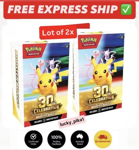 Pokemon TCG 30th Celebration Booster Bundle - Lot of 2x - Free Express Ship