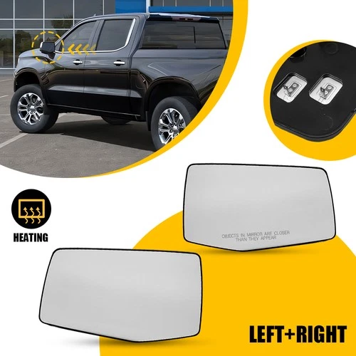 Pair Wing Mirror Glass Heated For 20-24 GMC SIERRA 2500HD/3500HD Left Right Side