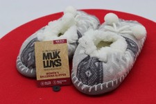 NWT Muk Luks Women's Fair Isle Non-Slip Ballerina Slippers S / M 5-7 Warm