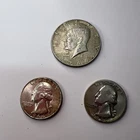 Lot Of Three Silver Coins 2 90% Quarters 1 40% Half Dollar 1951/1964/1966