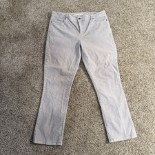 Land End Women s Gray Stretch Corduroy Pant Size 16 Mid rise Straight Leg