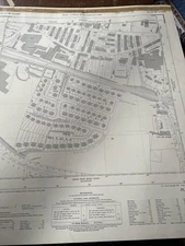 Leeds West Boro Vintage Survey map Chart Yorkshire Ephemera Paper Prop Craft Old