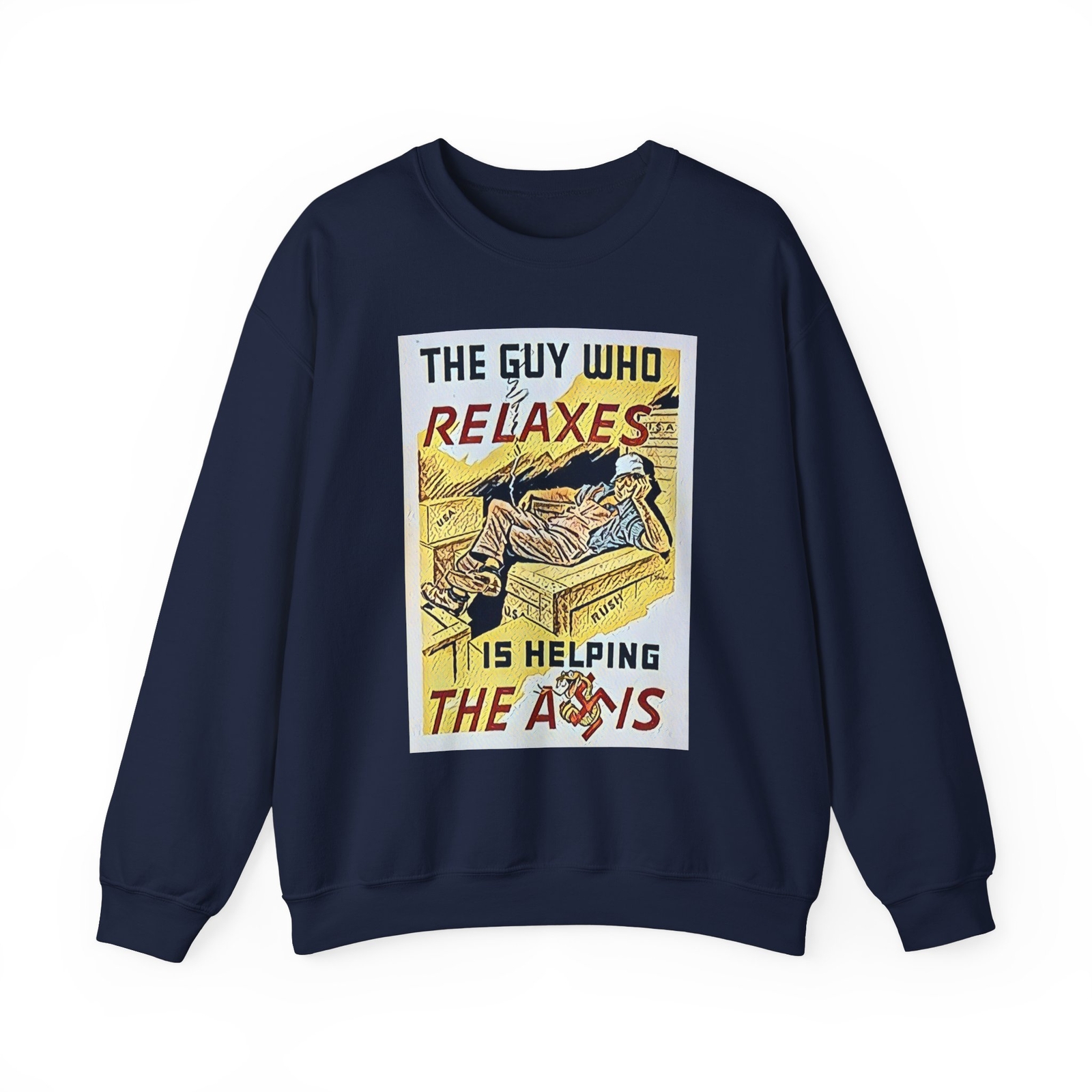 The Guy Who Relaxes Is Helping The Axis Graphic Unisex Heavy Crewneck Sweatshirt