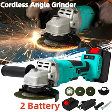 Brushless Cordless Angle Grinder with 21V Battery Charger & Cutting Disc Power