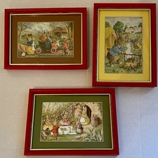 Racey Helps, Framed Prints Dressed Bunny Rabbit Families & Friends! Ready 2 Hang