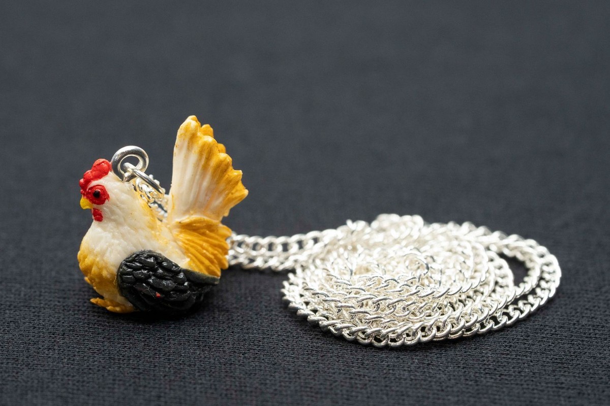 Miniblings Hahn Ohrringe Handarbeit - Lustige Bauernhof Ohrhänger Vergoldet