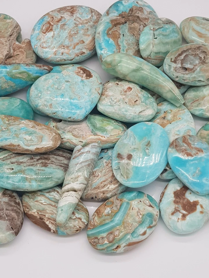 Blauer Aragonit Stress Stein Mixed Trommelsteine Heilstein Naturstein Edelstein - Bild 2 von 4