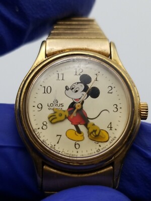 Vintage Lorus Mickey Mouse Watch Ladies New battery Gold  display picture 2