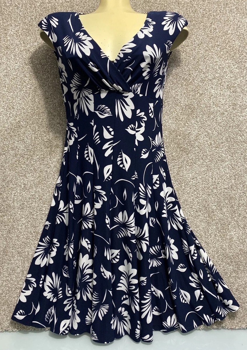 flowy knee length dress Sweet New Days Dress, Navy main image 1