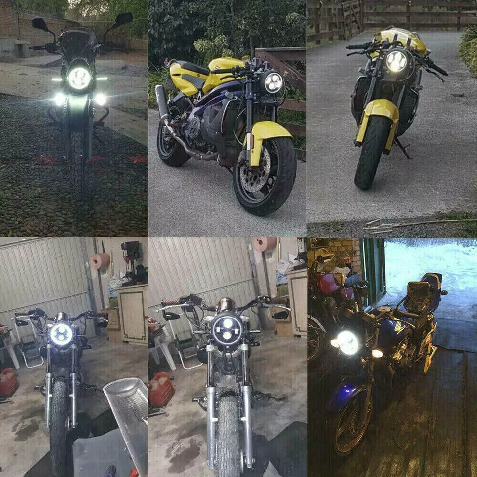 Universal Motorcycle 6.5" LED Hi/Lo Headlight With Bracket For Cafe Racer Bobber - Image 4 of 4