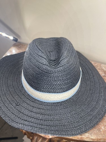 Curations Caravan Adjustable Blue Sun Hat New Tags With Blue & White Ribbon - Picture 2 of 9