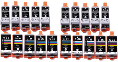 20 Pack Printer Ink Cartridges for PGI-35 CLI-36 Canon Pixma iP100 iP110 TR150