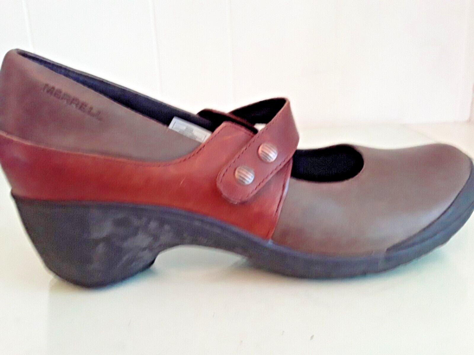 Merrell Veranda Emme donna tg 10 41 marrone pelle oliva tacco con cinturino Mary Jane