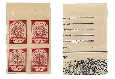 En excelente estado abisagrado 1911-1920 año de emisión sellos de Letonia