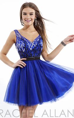 NWT Beaded rhinestone Mini Dress by Rachel Allan Princess style2788 size 4  | eBay