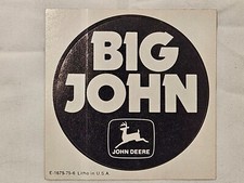 VINTAGE JOHN DEERE BIG JOHN LOGO 3" STICKER DECAL 1970S