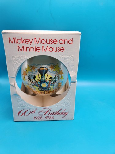Disney Minnie & Mickey Mouse 60th Birthday Ornament Schmid Collectors 1988 - Picture 3 of 6